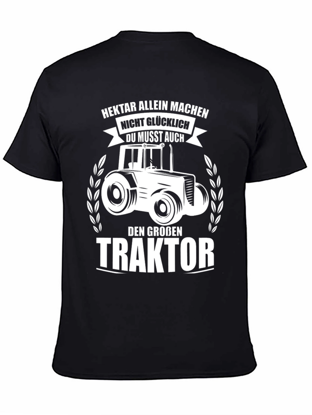 Mens Black Tractor Graphic T-Shirt