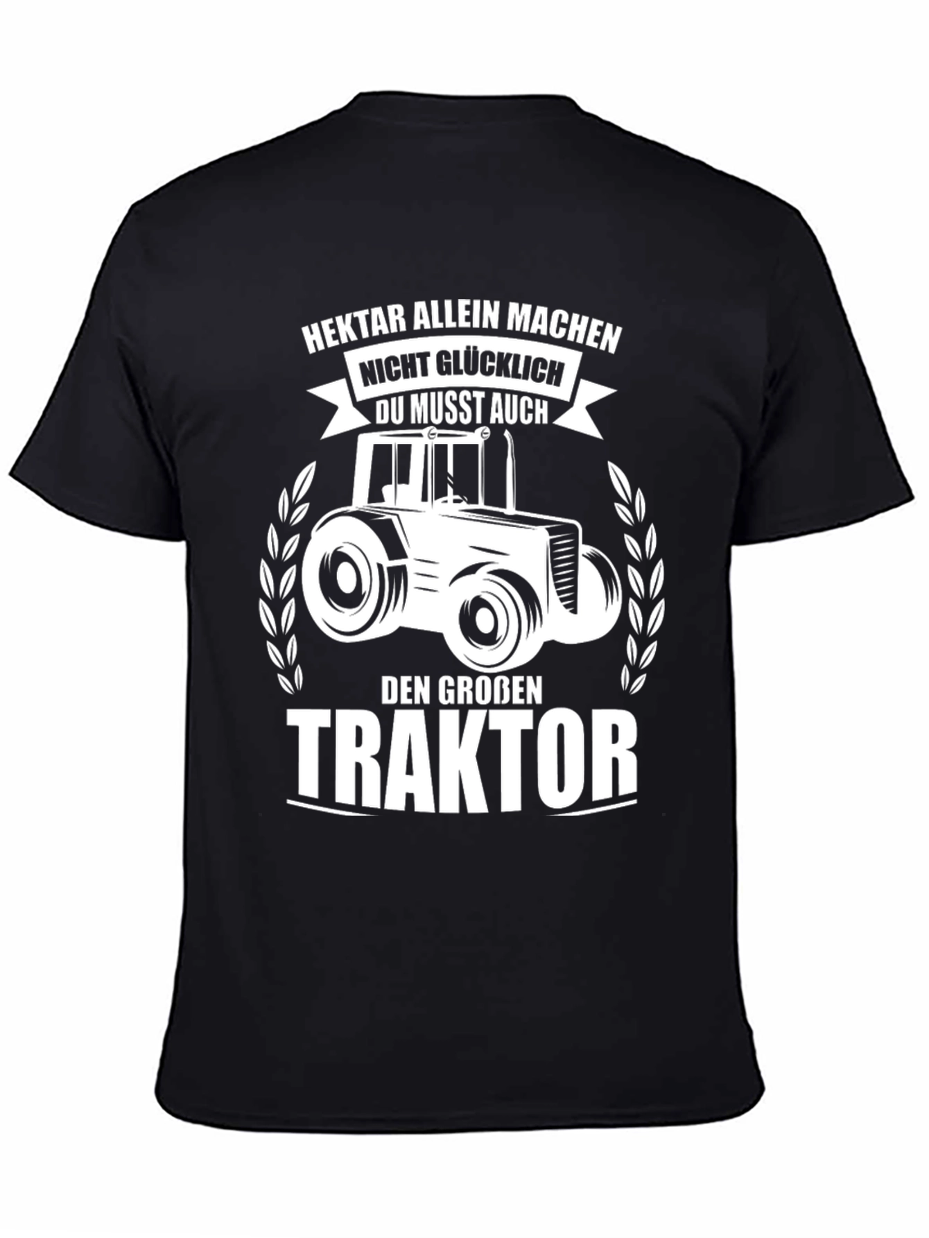 Mens Black Tractor Graphic T-Shirt