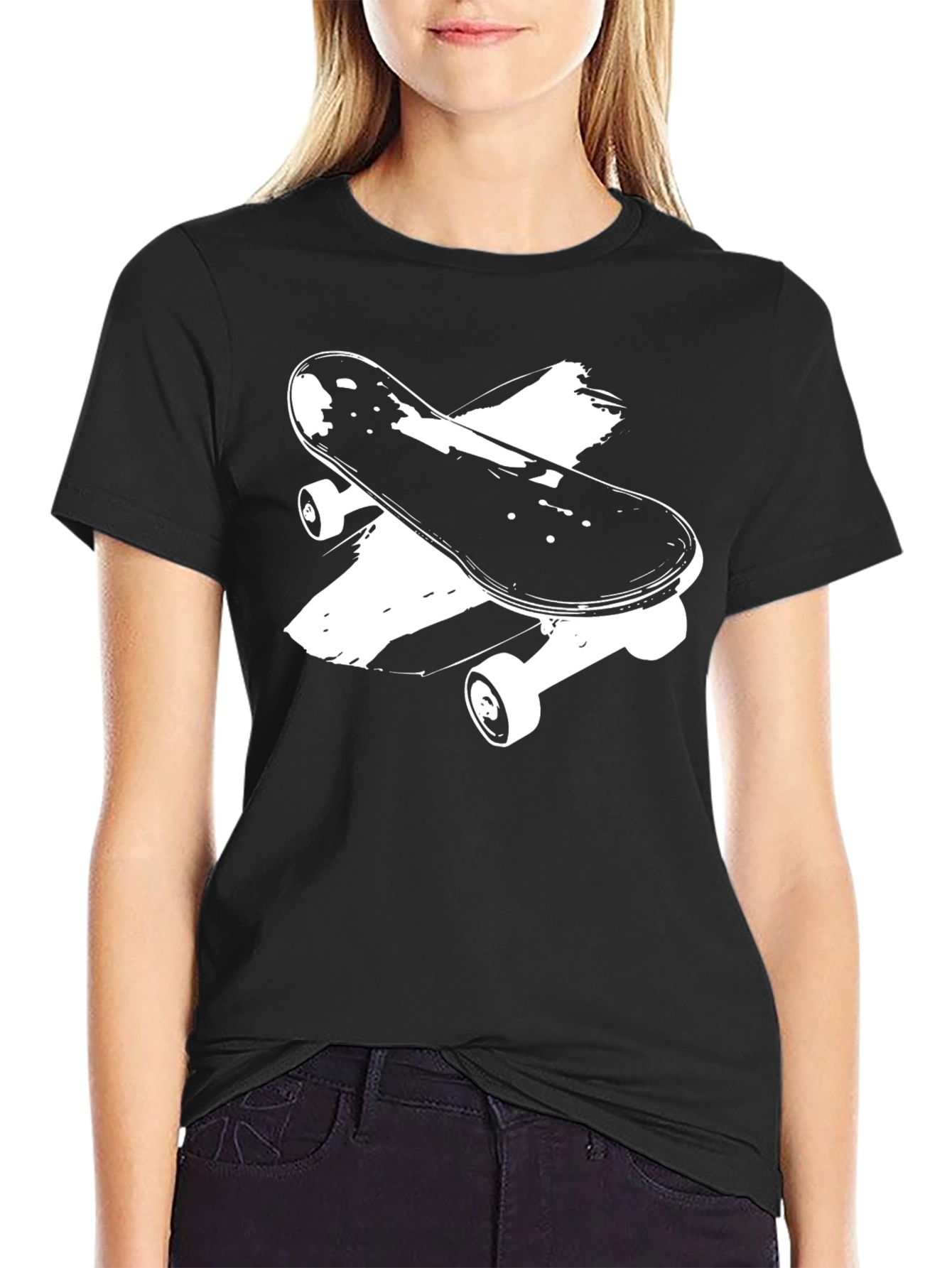 Skateboard Graphic Black T-Shirt