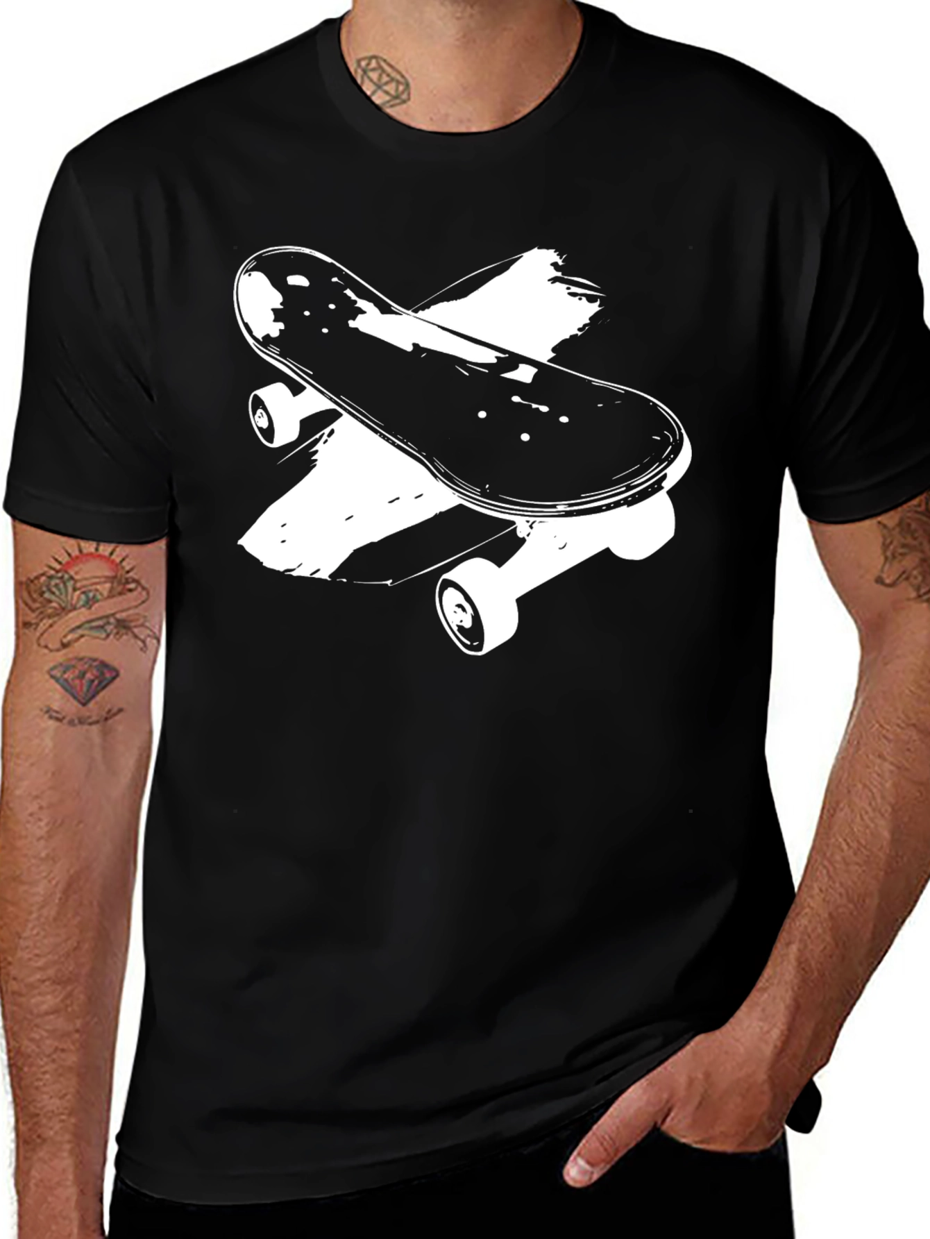 Skateboard Graphic Black T-Shirt