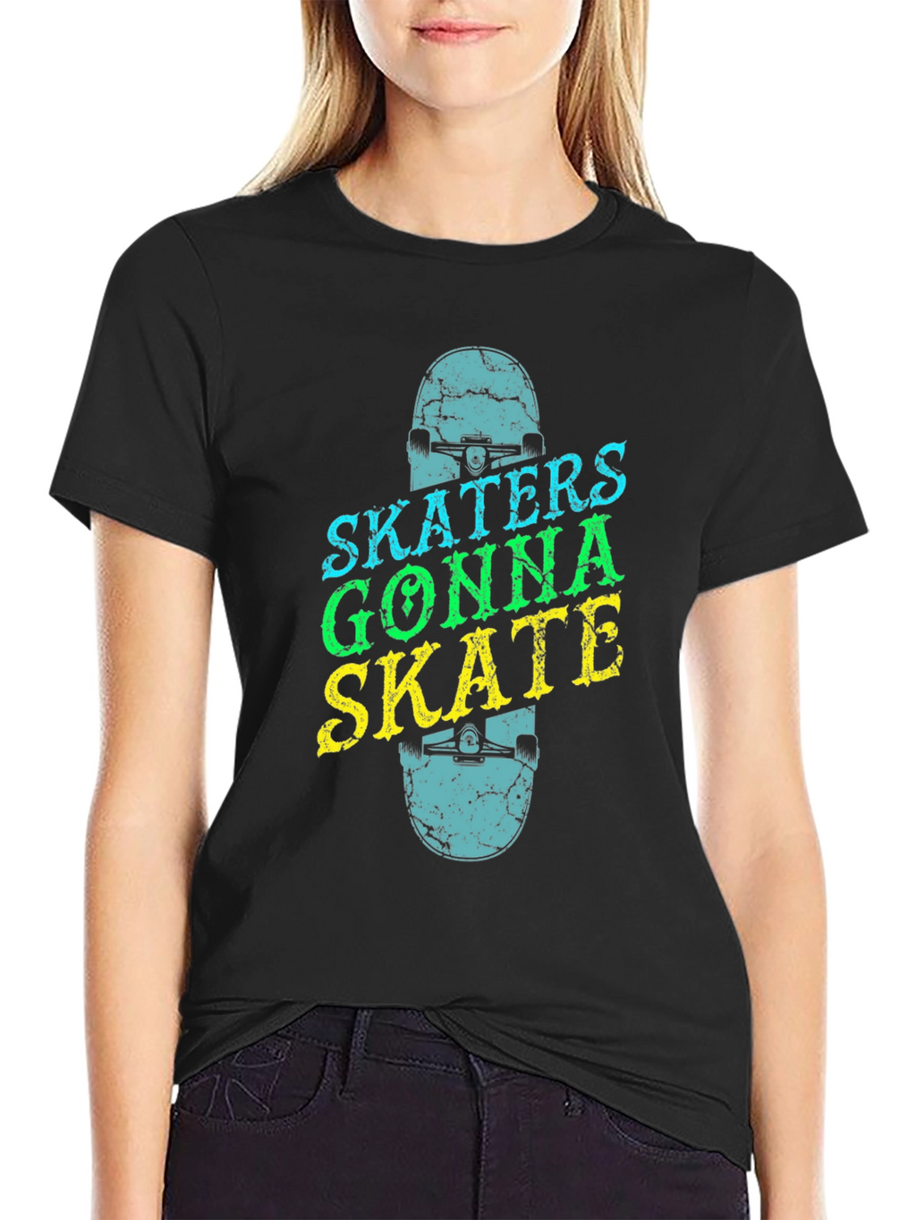 Skaters Gonna Skate Graphic Tee - Black