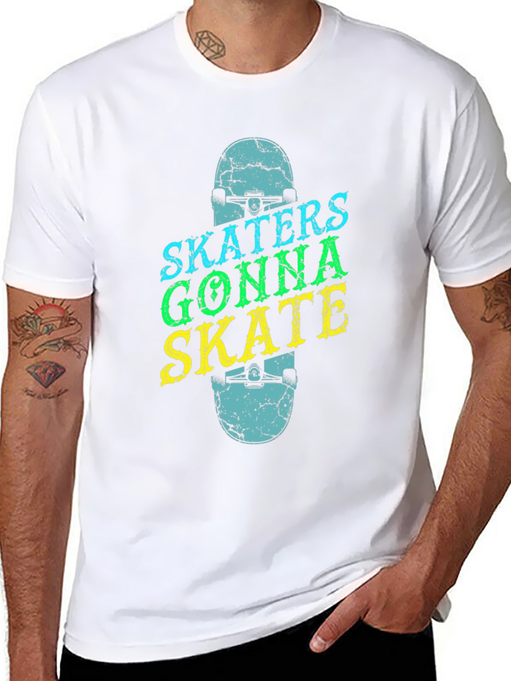 Skaters Gonna Skate Graphic Tee - Black