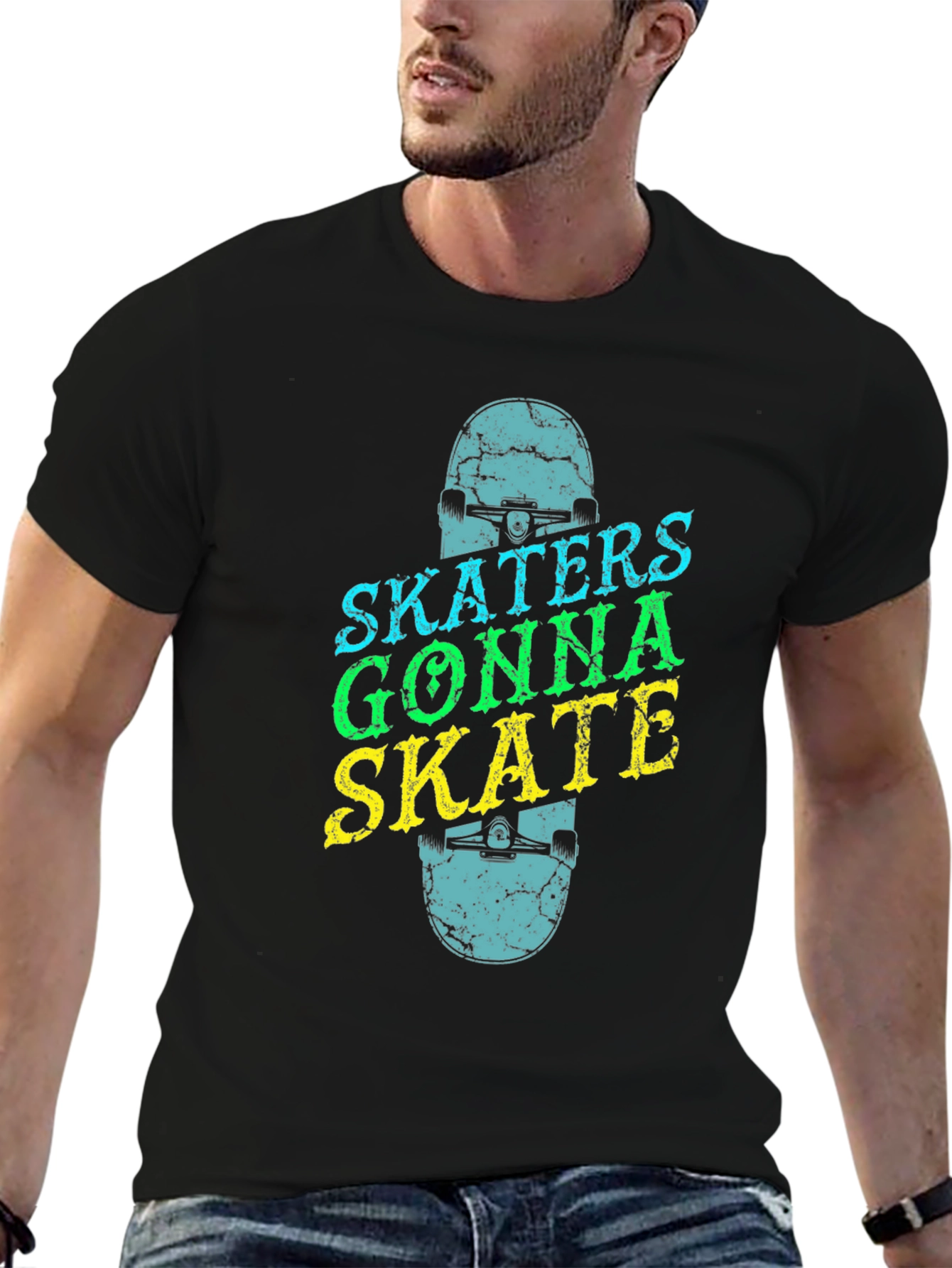Skaters Gonna Skate Graphic Tee - Black