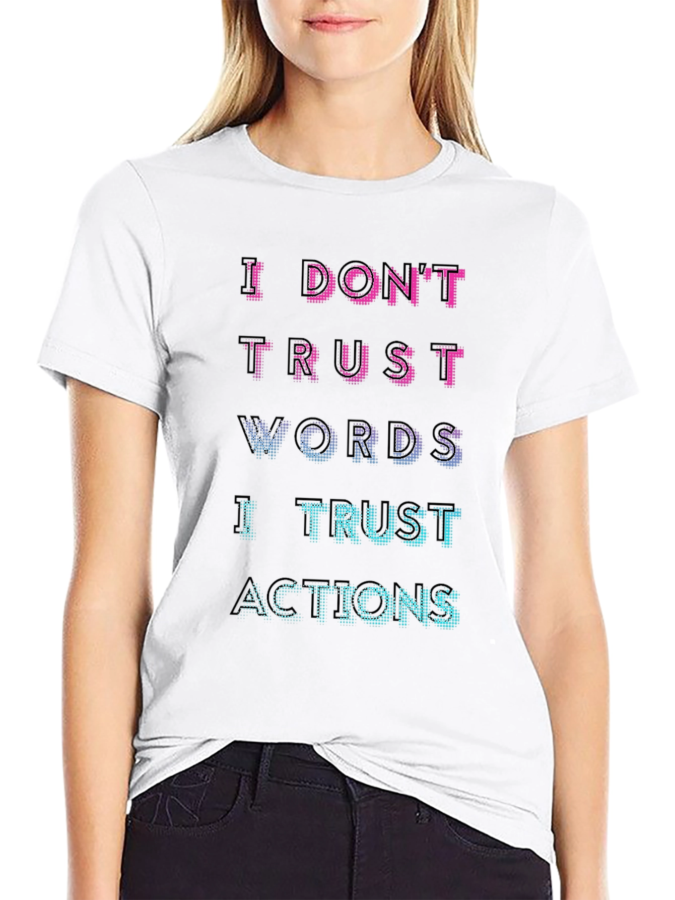 I Trust Actions Graphic Tee - Mens Black T-Shirt