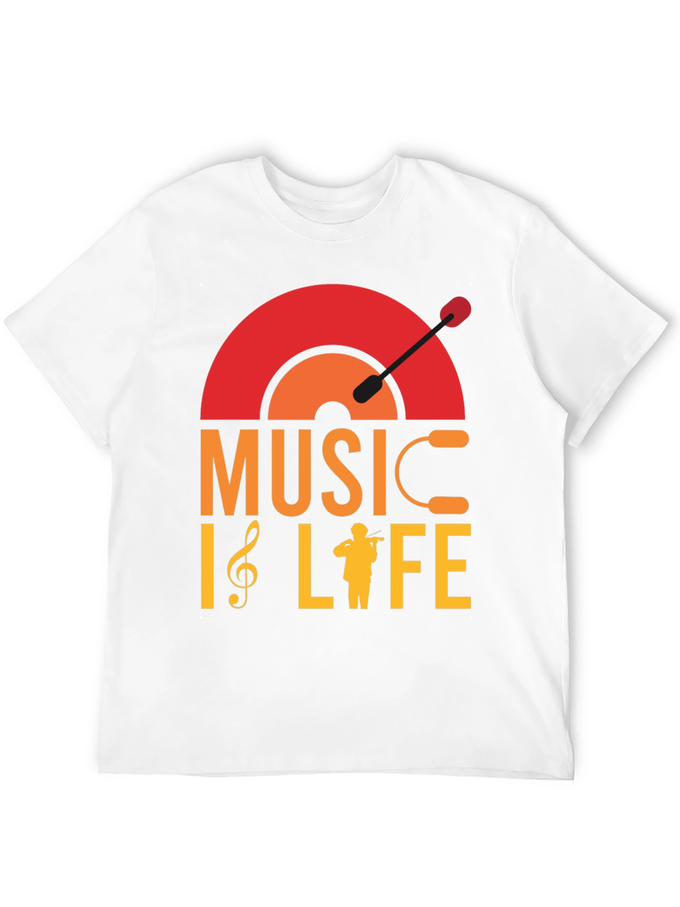 Music is Life Graphic T-Shirt - Stylish Musician Tee