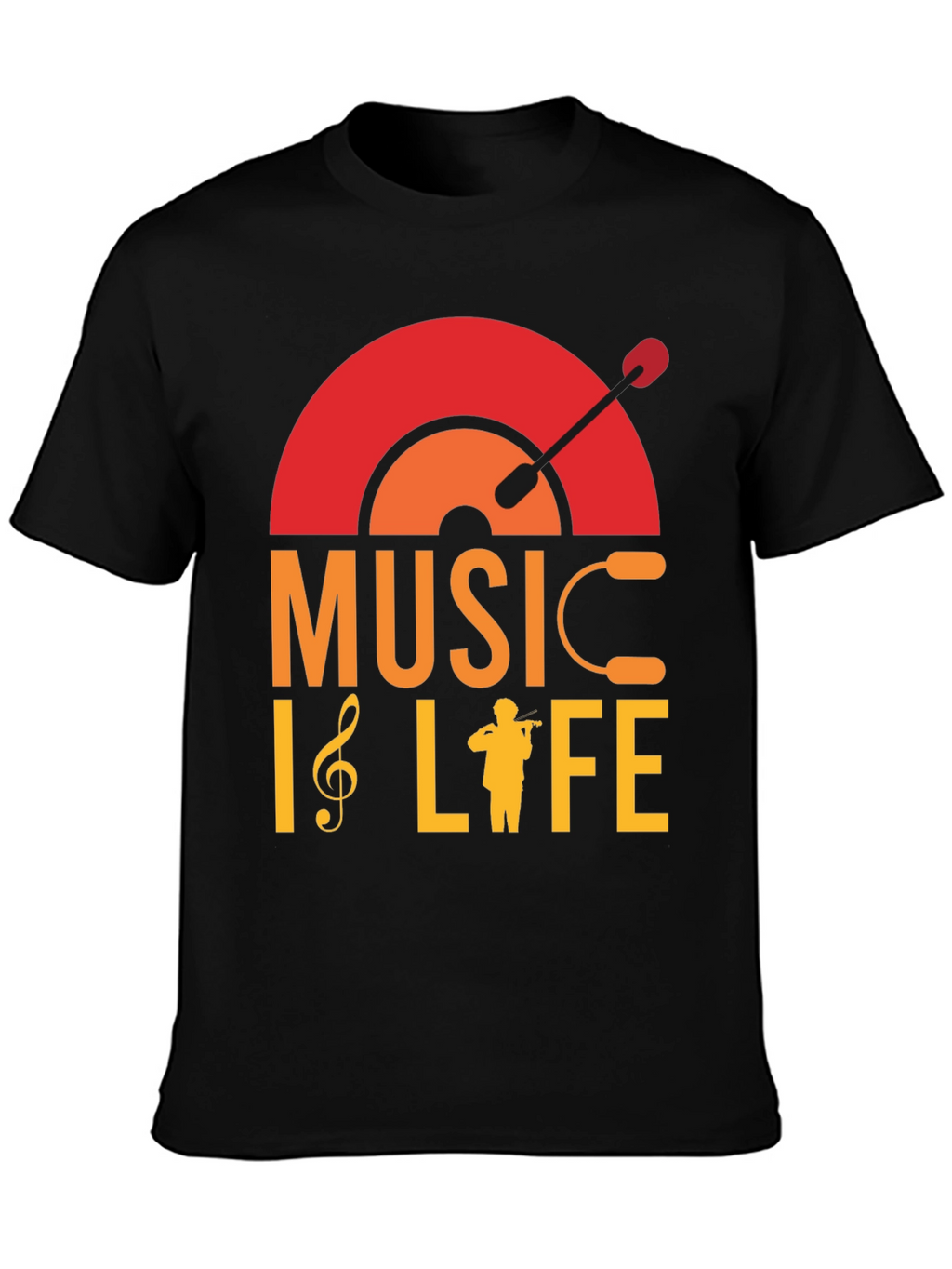 Music is Life Graphic T-Shirt - Stylish Musician Tee