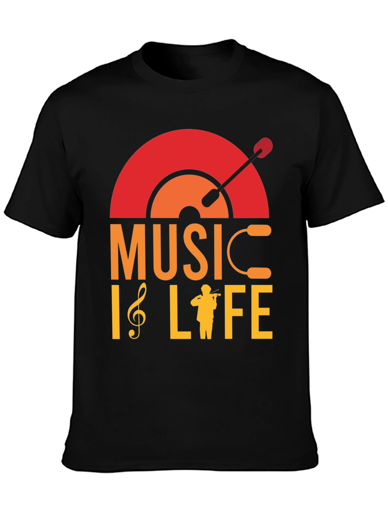 Music is Life Graphic T-Shirt - Stylish Musician Tee