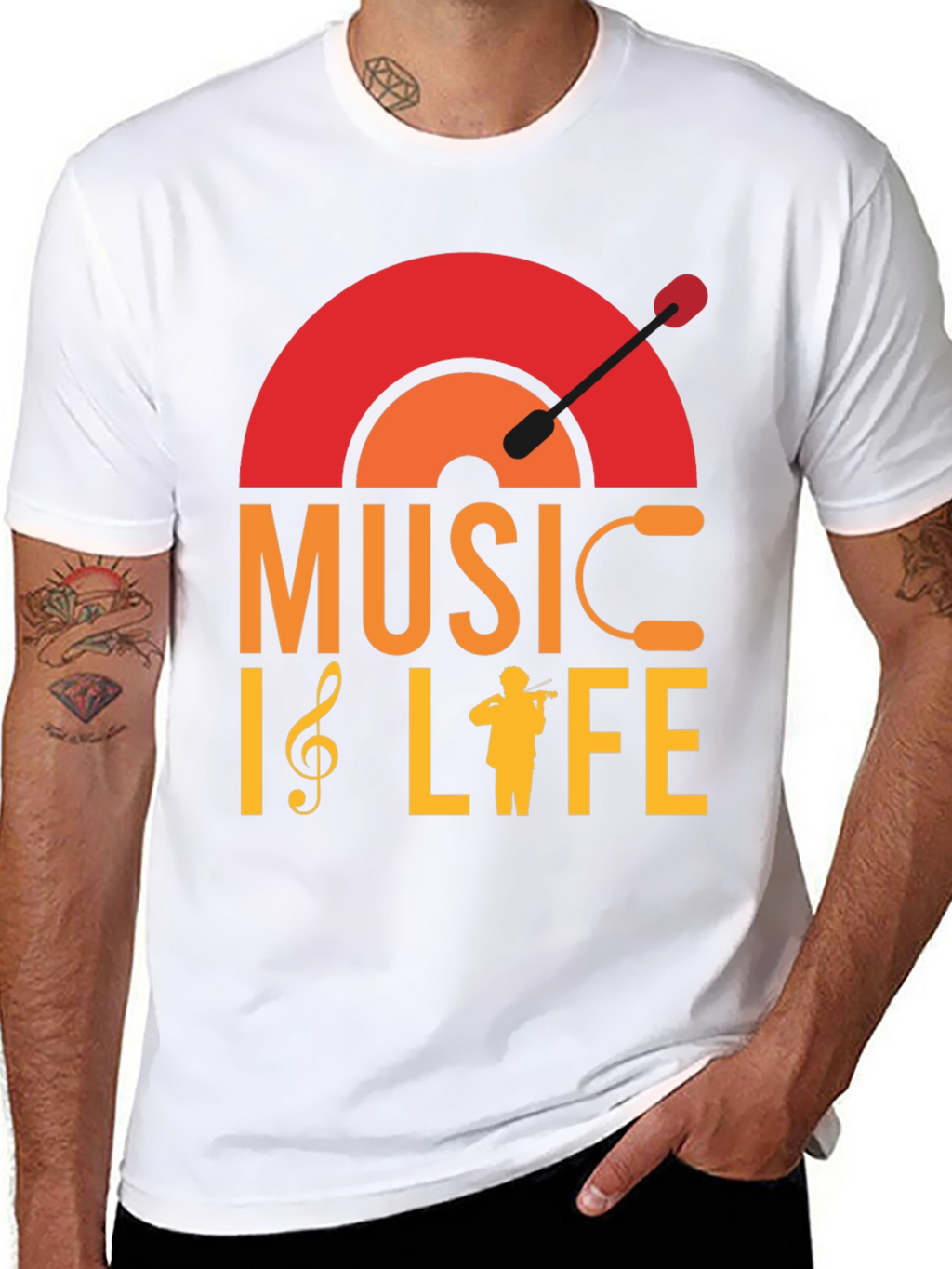 Music is Life Graphic T-Shirt - Stylish Musician Tee