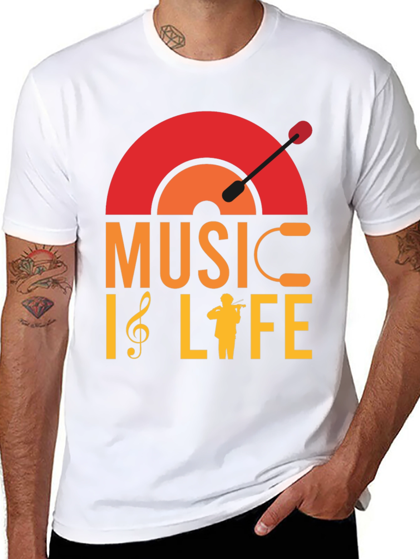 Music is Life Graphic T-Shirt - Stylish Musician Tee