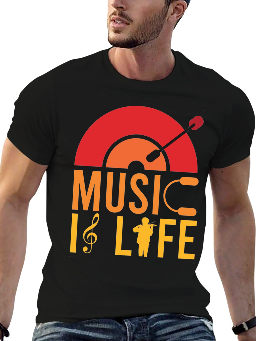 Music is Life Graphic T-Shirt - Stylish Musician Tee