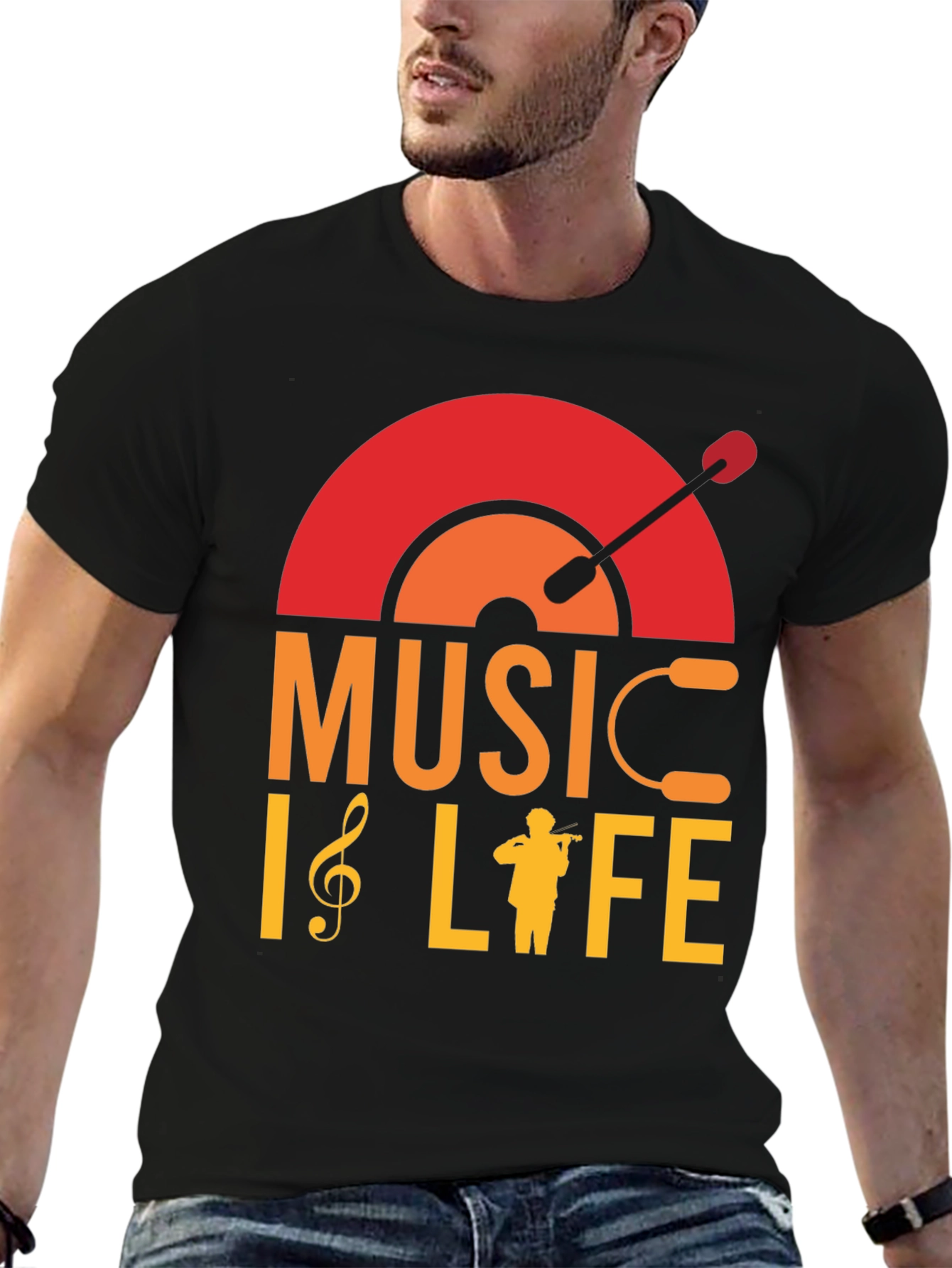 Music is Life Graphic T-Shirt - Stylish Musician Tee