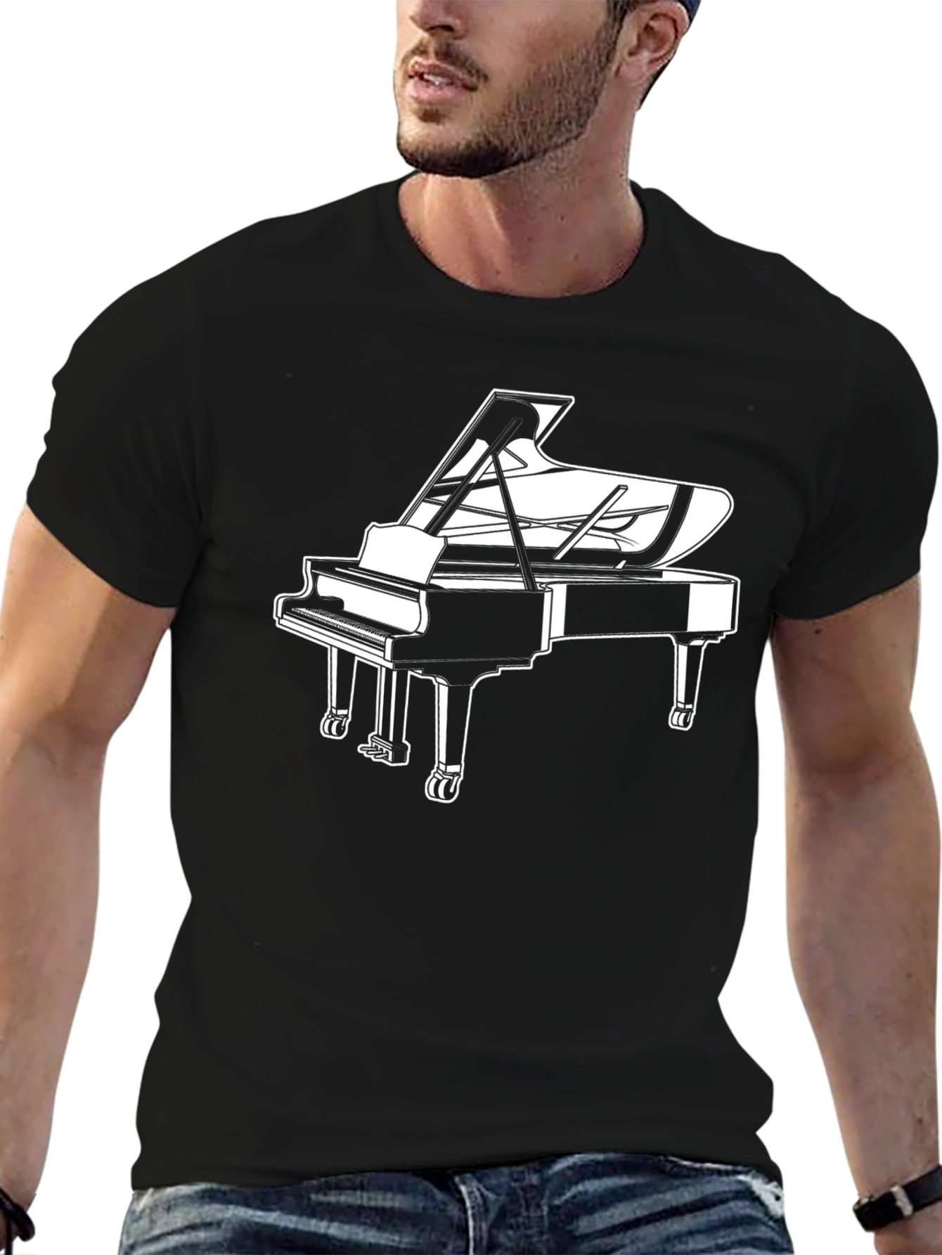 Piano Graphic T-Shirt - Music Lover Tee