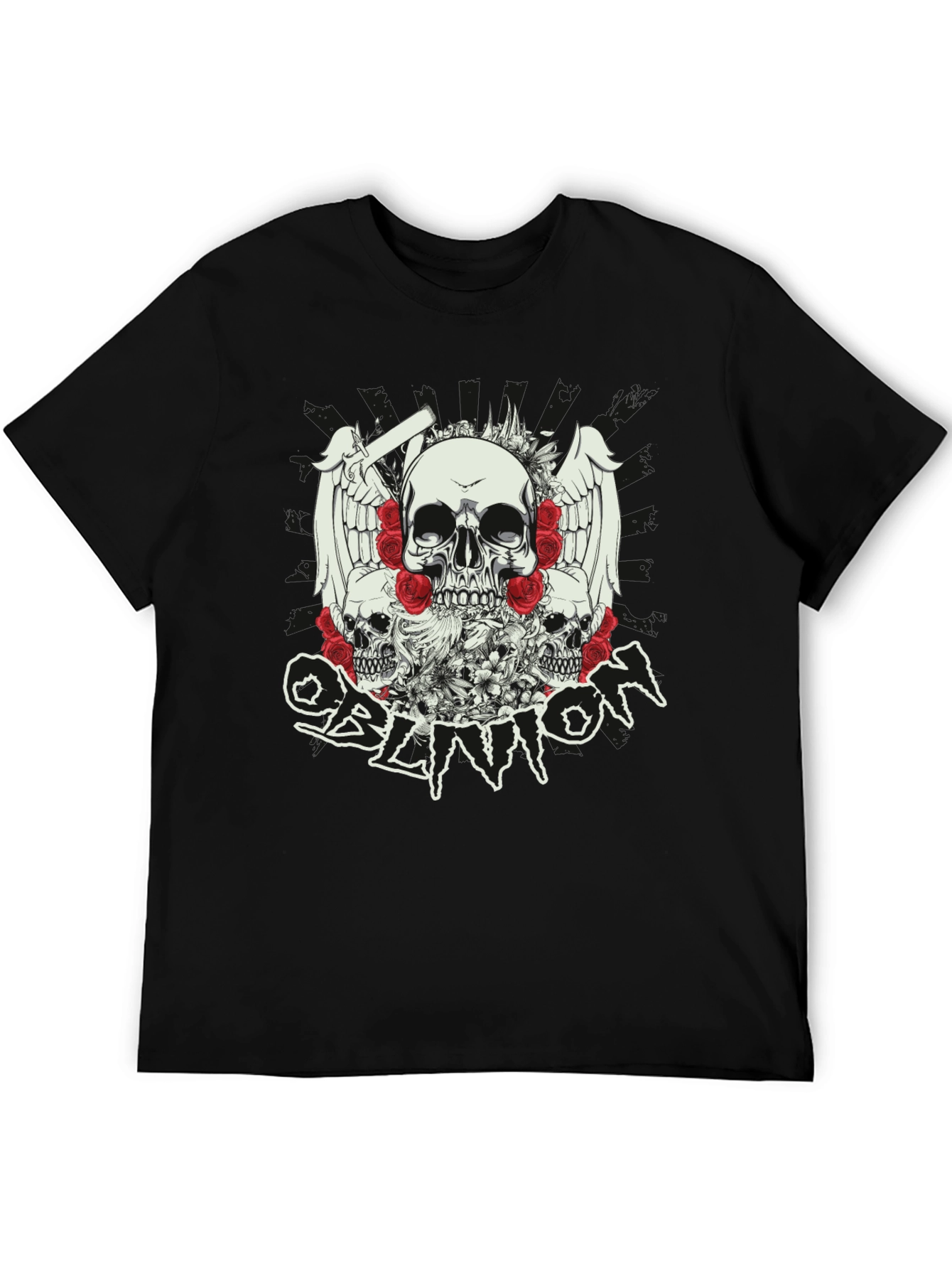 Skull & Roses Graphic T-Shirt - Oblivion Design