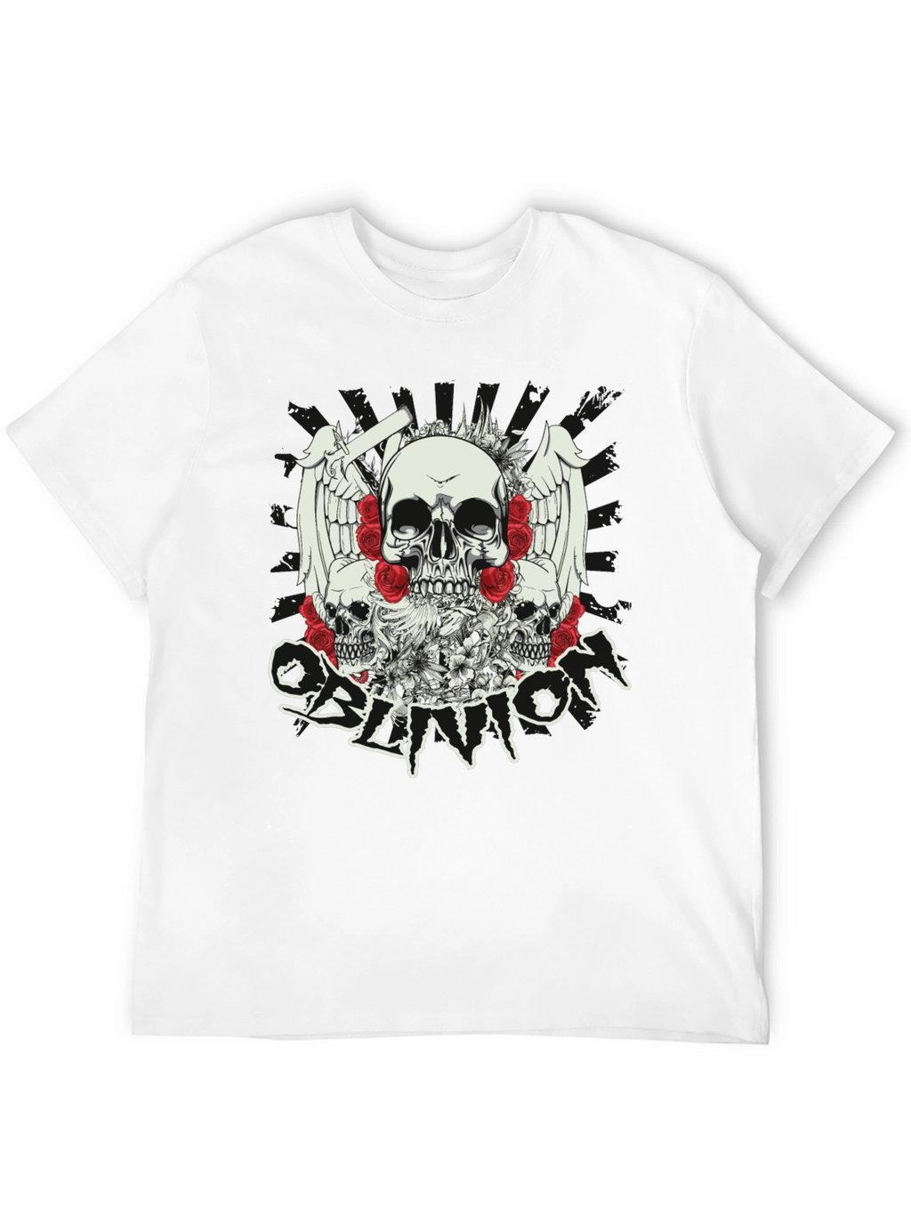 Skull & Roses Graphic T-Shirt - Oblivion Design