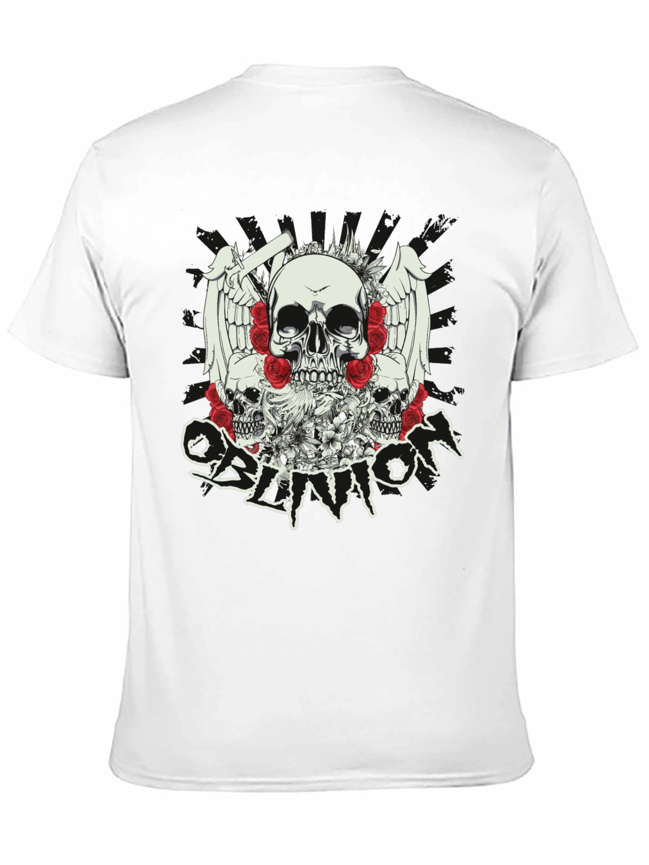 Skull & Roses Graphic T-Shirt - Oblivion Design