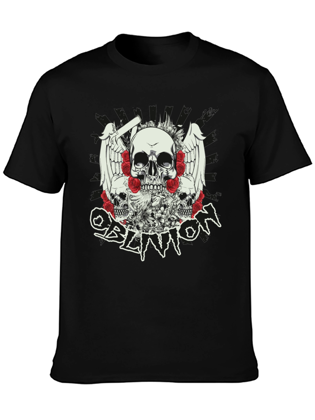Skull & Roses Graphic T-Shirt - Oblivion Design