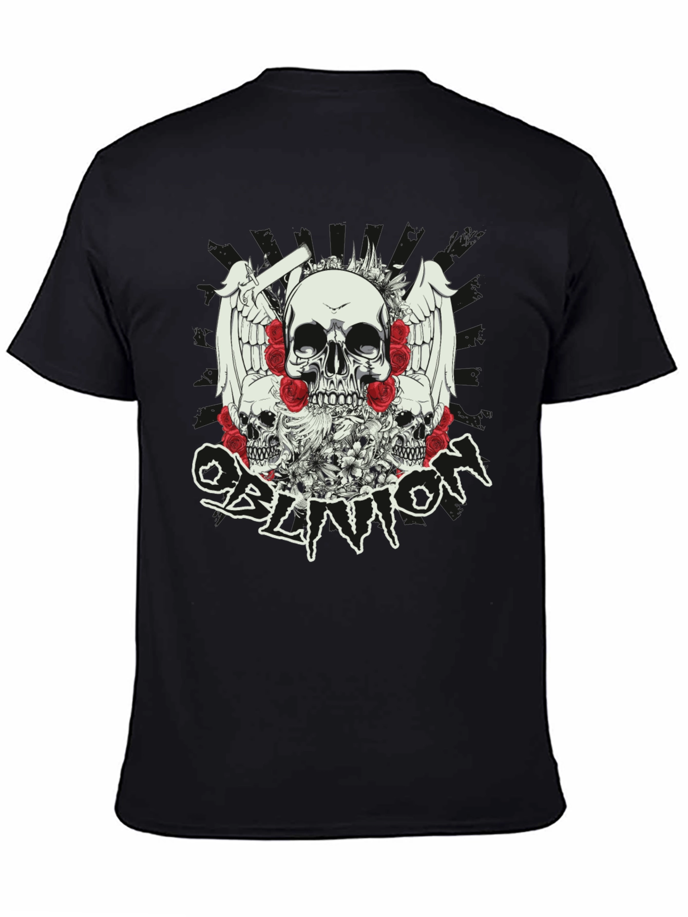 Skull & Roses Graphic T-Shirt - Oblivion Design
