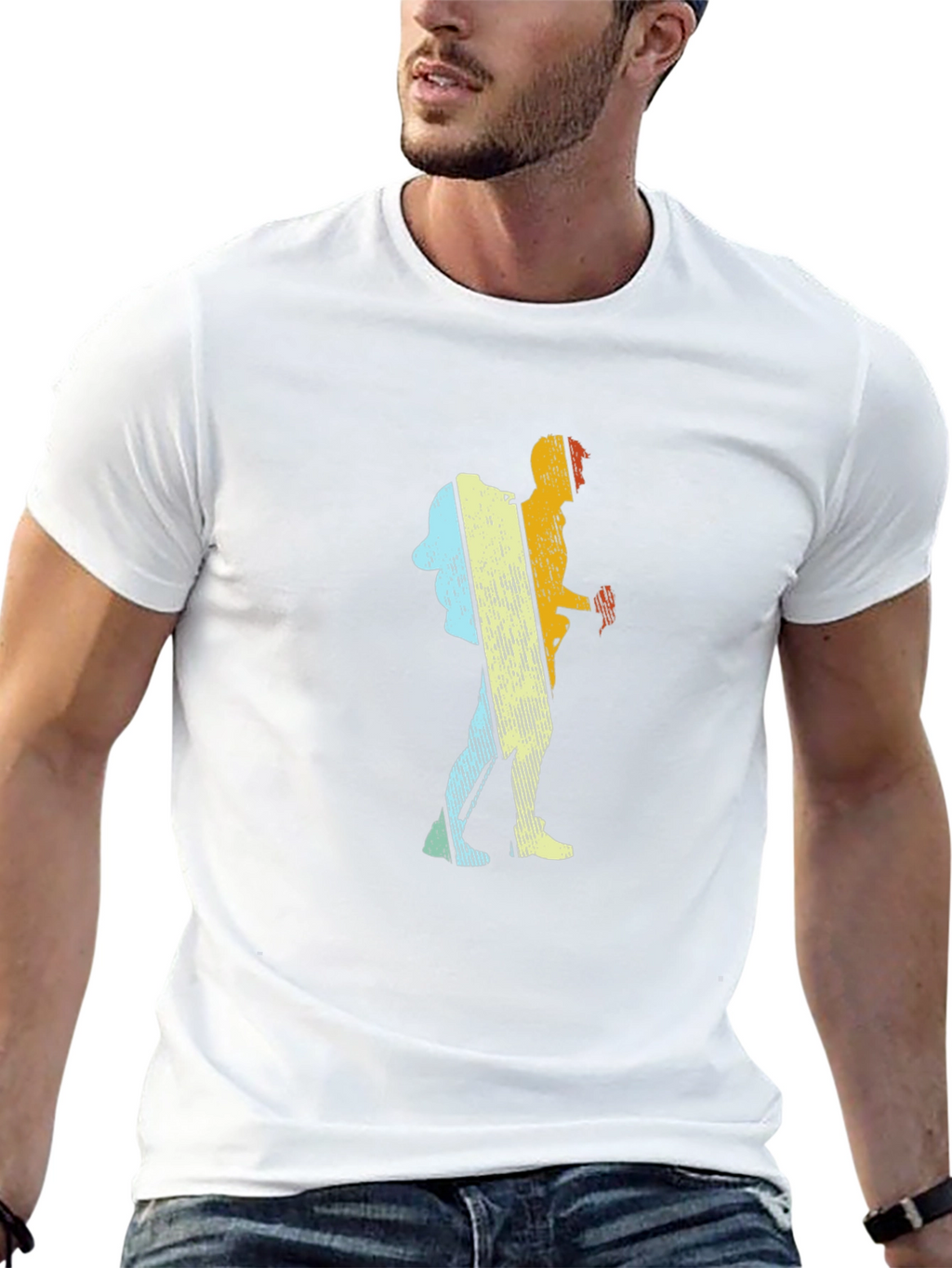 Retro Hiker Graphic T-Shirt - Black