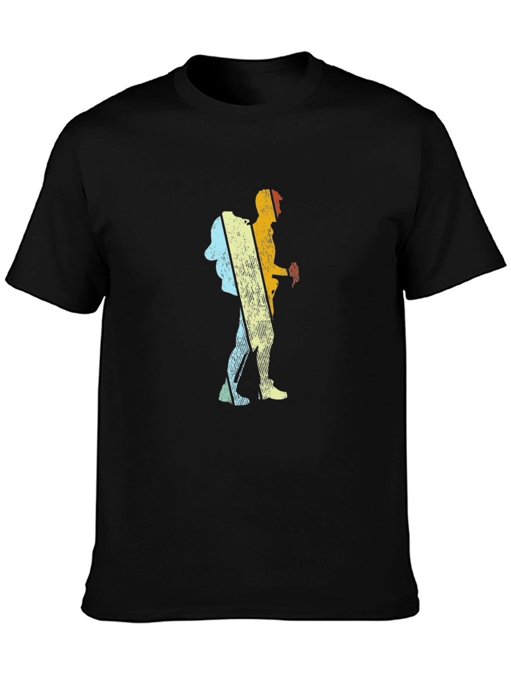 Retro Hiker Graphic T-Shirt - Black