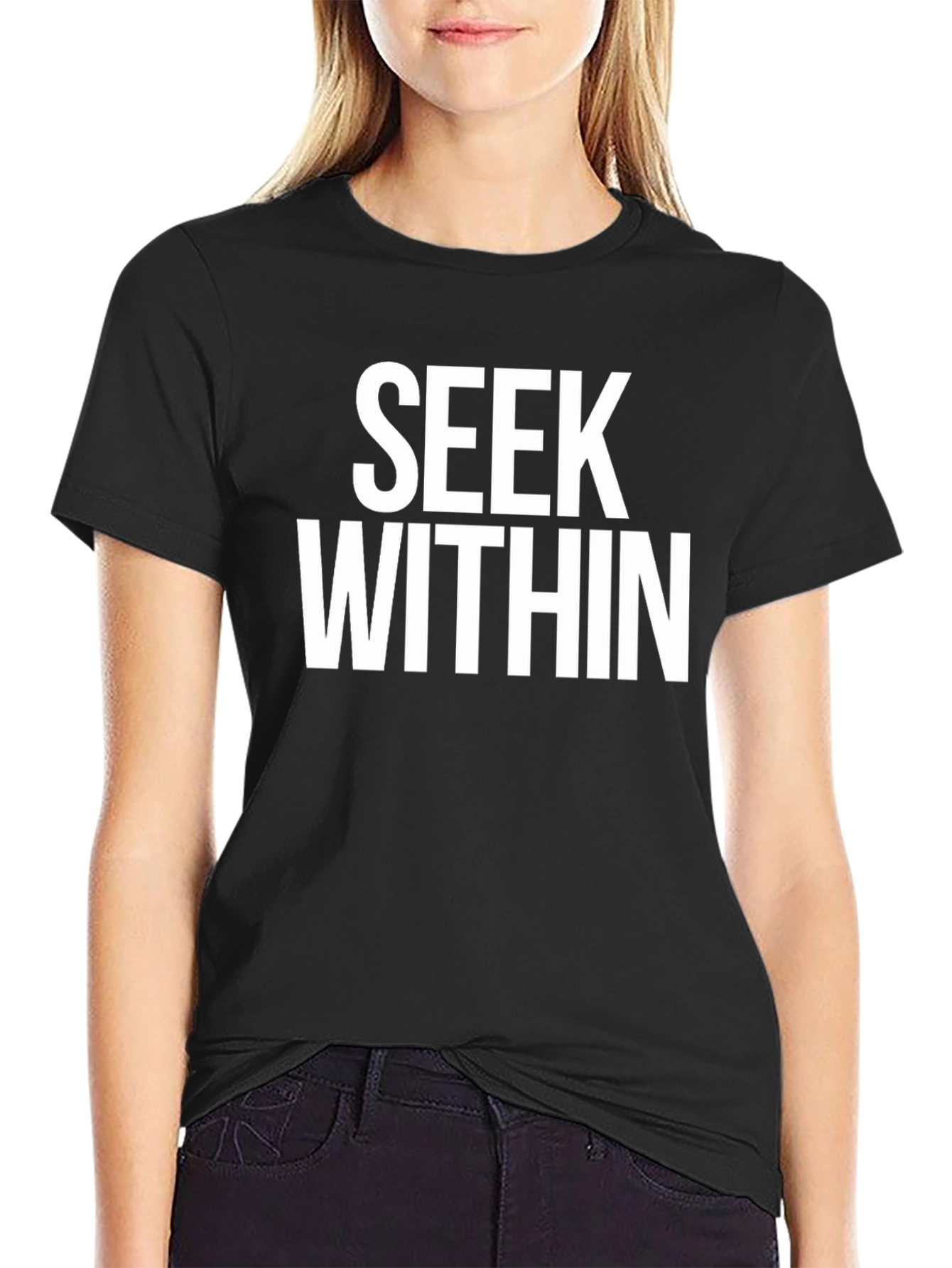 Seek Within Black Graphic T-Shirt