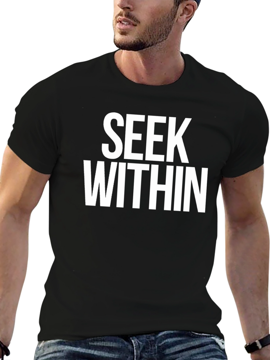 Seek Within Black Graphic T-Shirt
