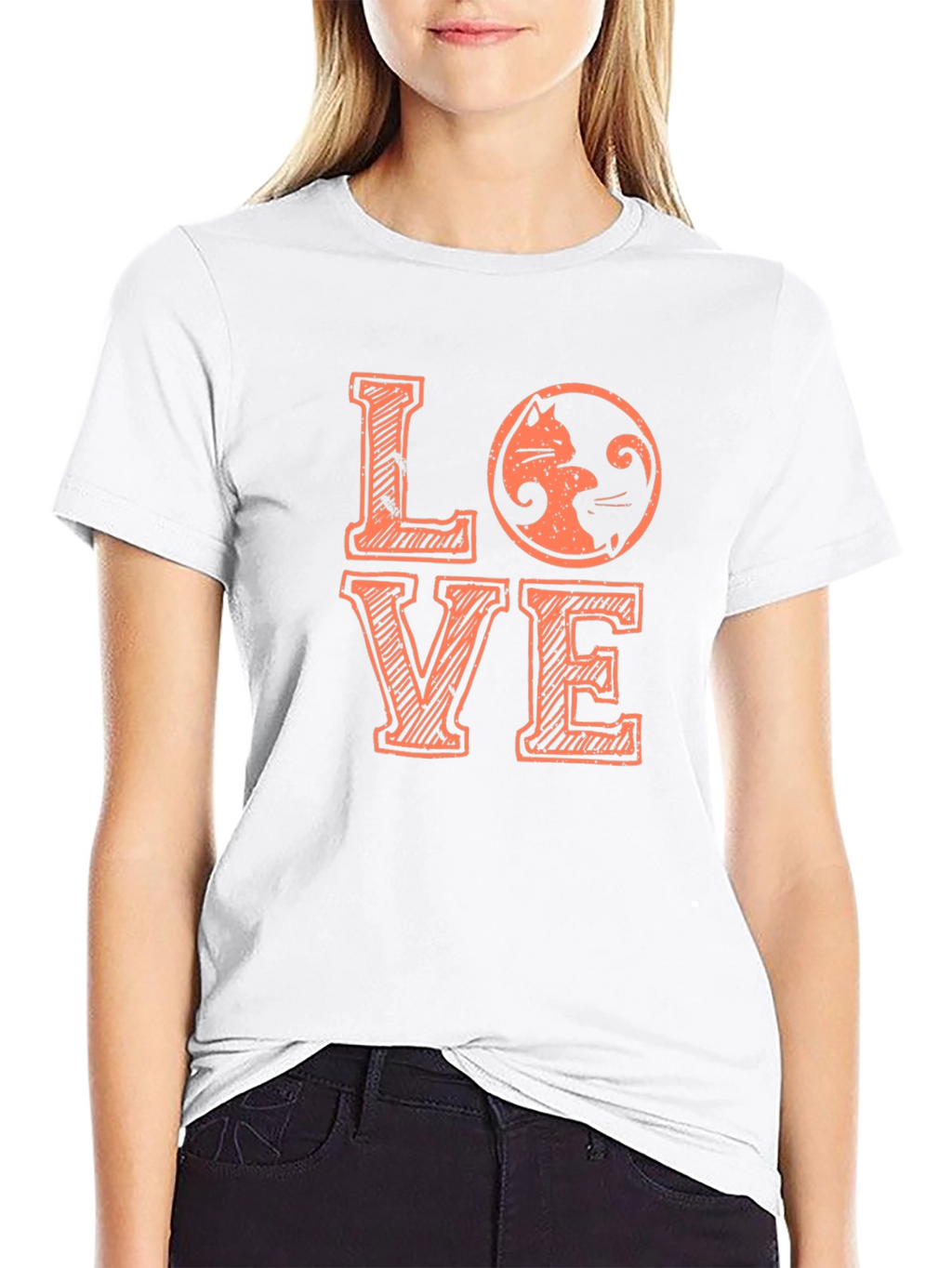 Love Cats Graphic T-Shirt - Black