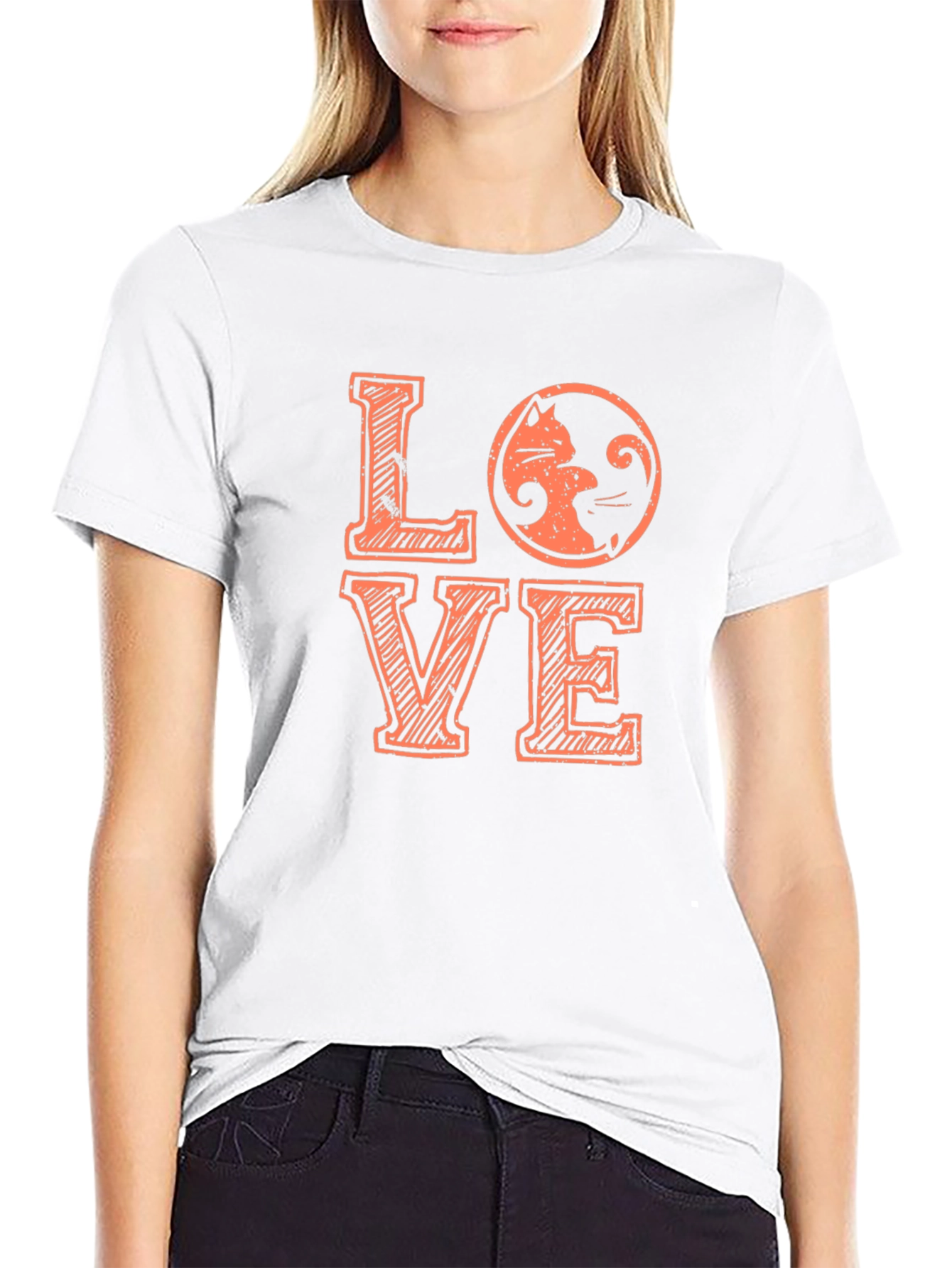 Love Cats Graphic T-Shirt - Black