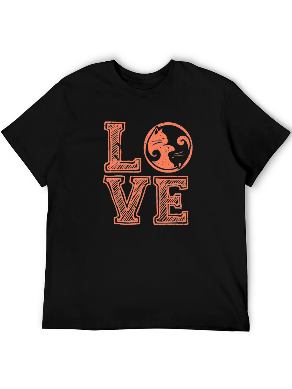 Love Cats Graphic T-Shirt - Black