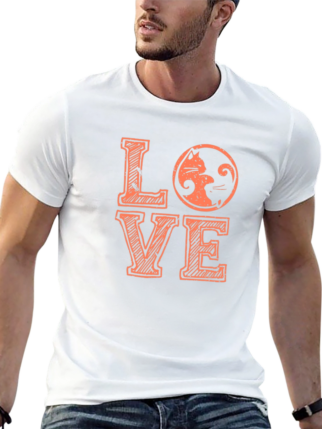 Love Cats Graphic T-Shirt - Black
