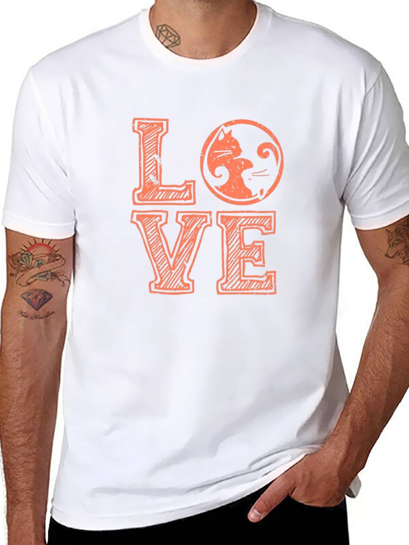 Love Cats Graphic T-Shirt - Black