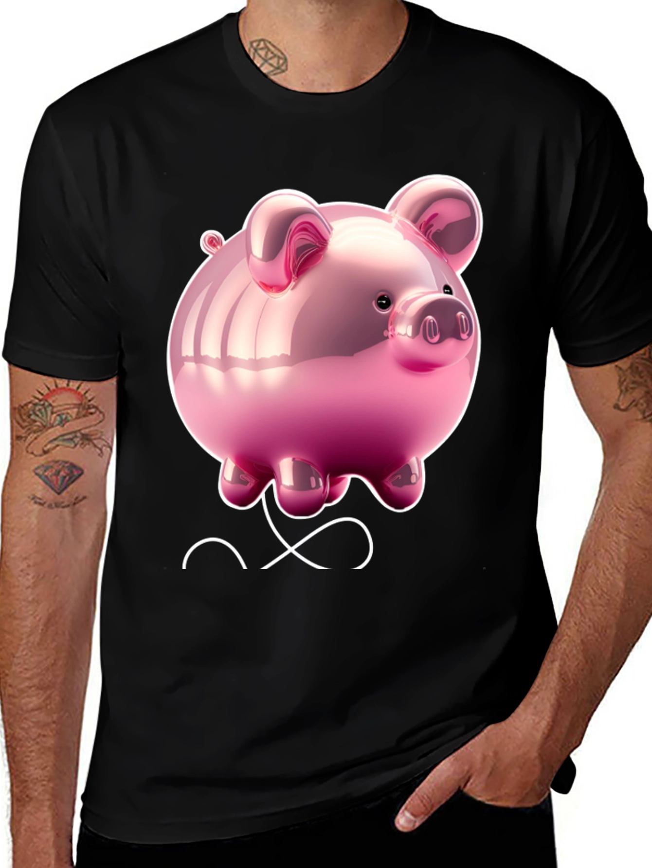 Piggy Bank Graphic Tee - Fun & Stylish Mens T-Shirt