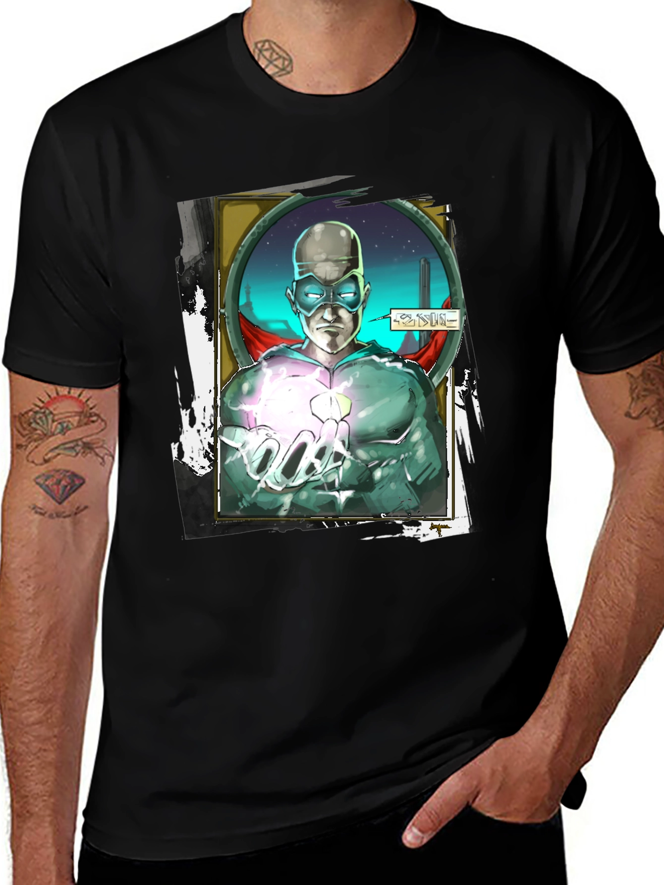 Sci-Fi Superhero Graphic T-Shirt