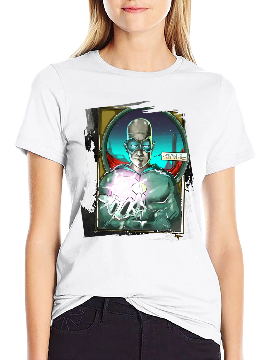 Sci-Fi Superhero Graphic T-Shirt