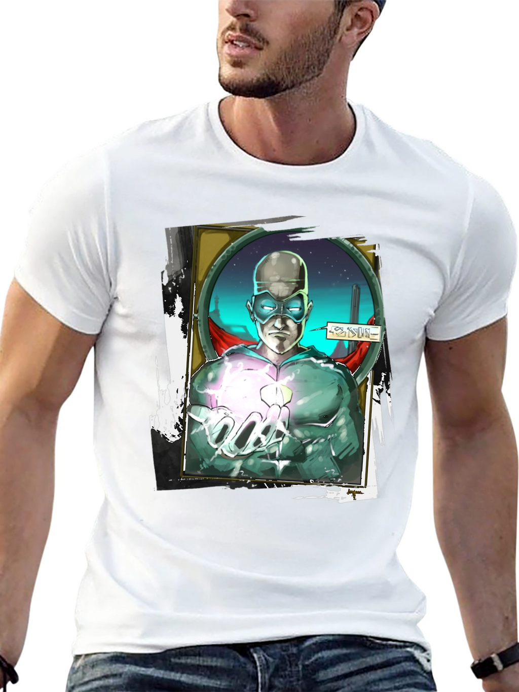 Sci-Fi Superhero Graphic T-Shirt