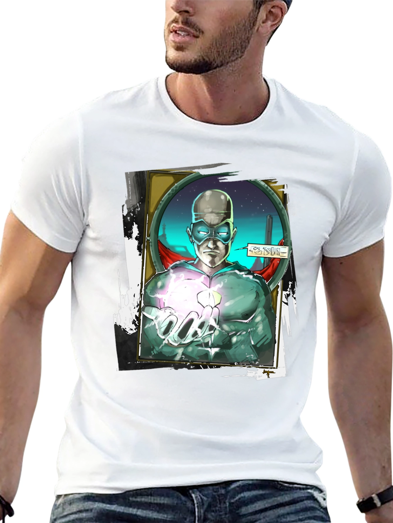 Sci-Fi Superhero Graphic T-Shirt