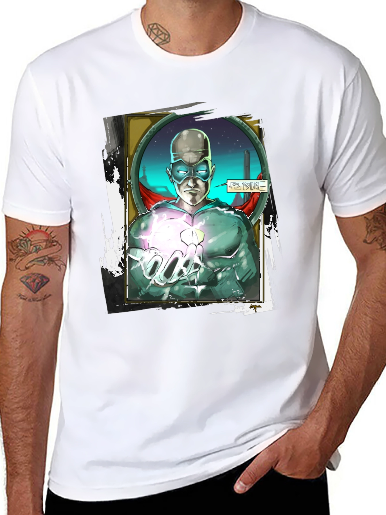 Sci-Fi Superhero Graphic T-Shirt
