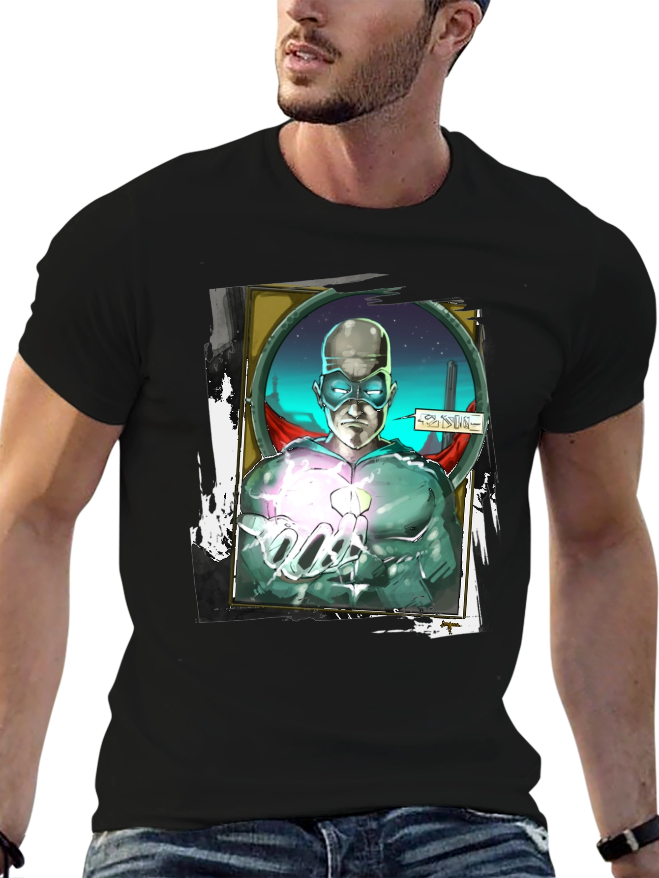 Sci-Fi Superhero Graphic T-Shirt