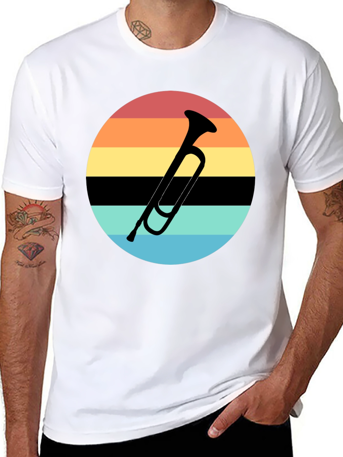Retro Sunset Trumpet T-Shirt