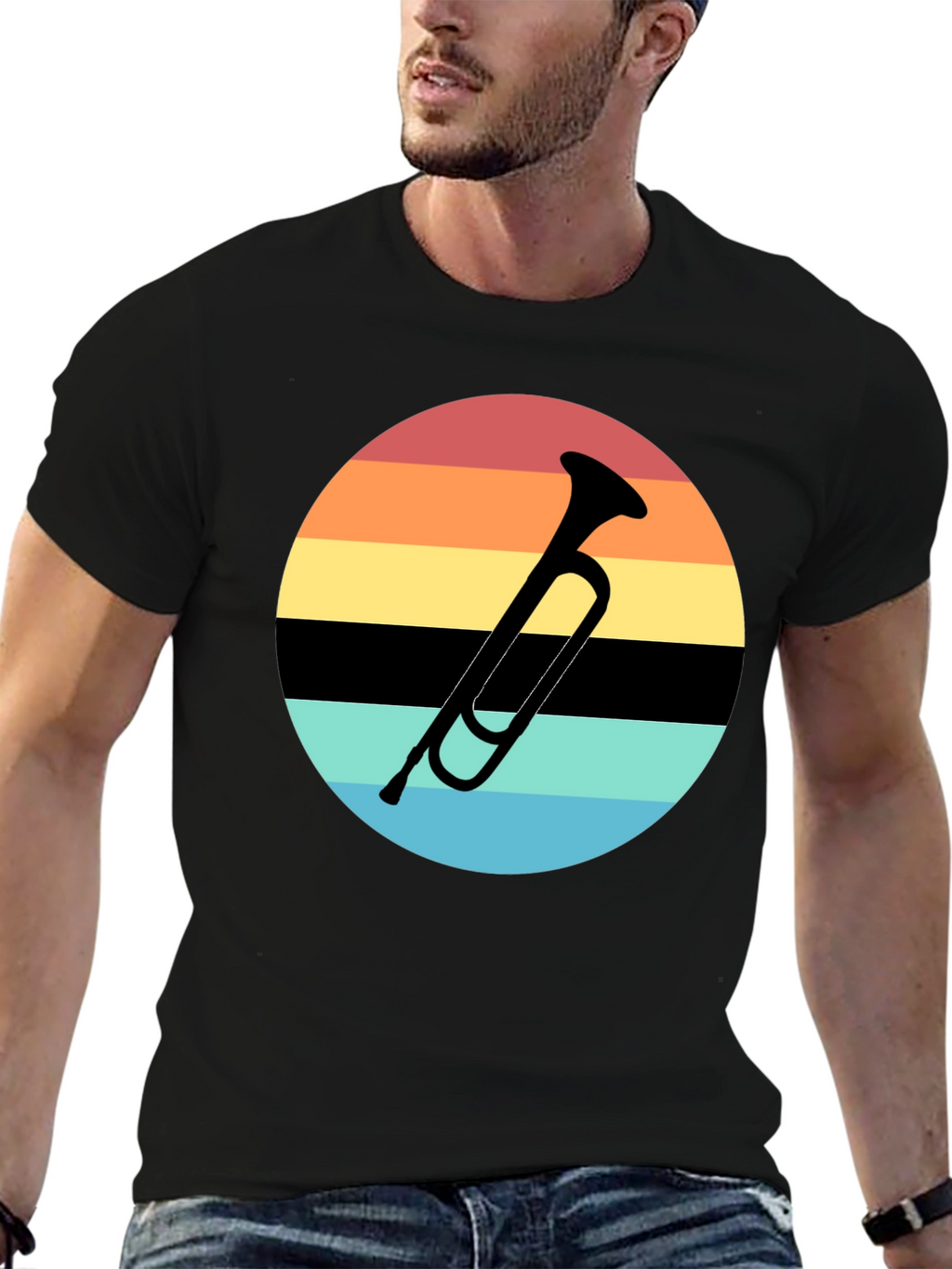 Retro Sunset Trumpet T-Shirt