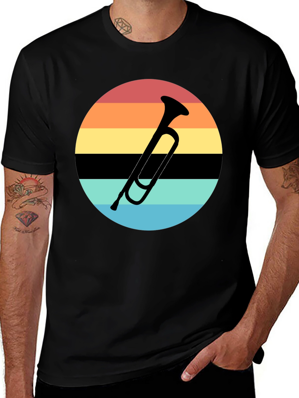 Retro Sunset Trumpet T-Shirt