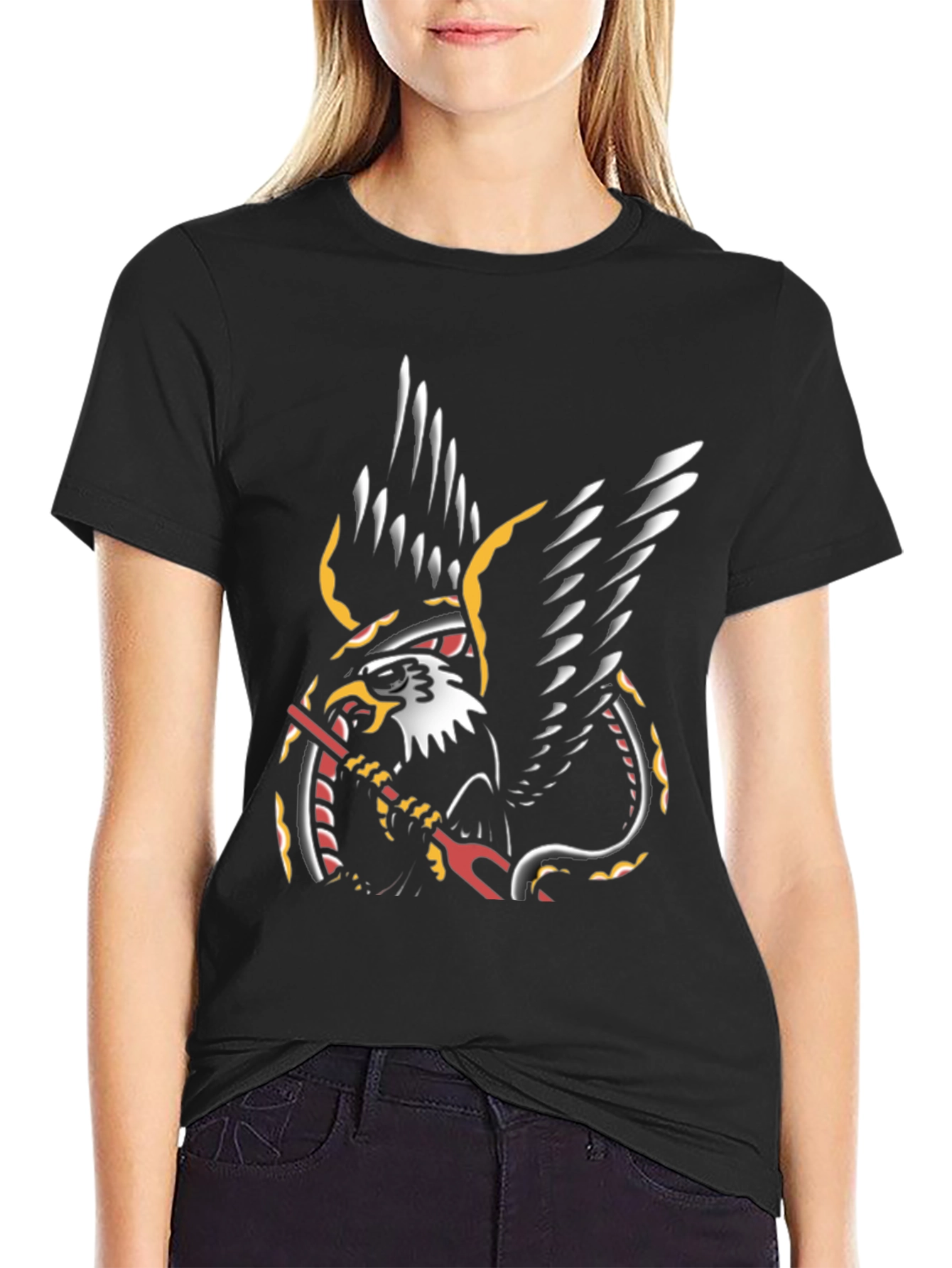 Eagle & Snake Graphic T-Shirt - Black