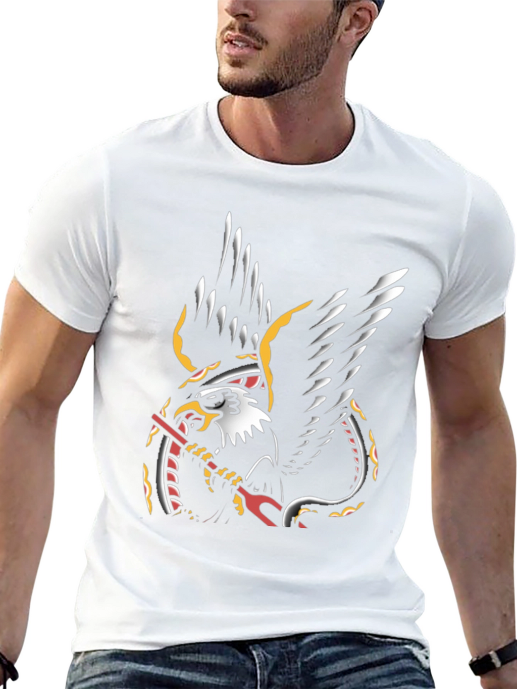 Eagle & Snake Graphic T-Shirt - Black