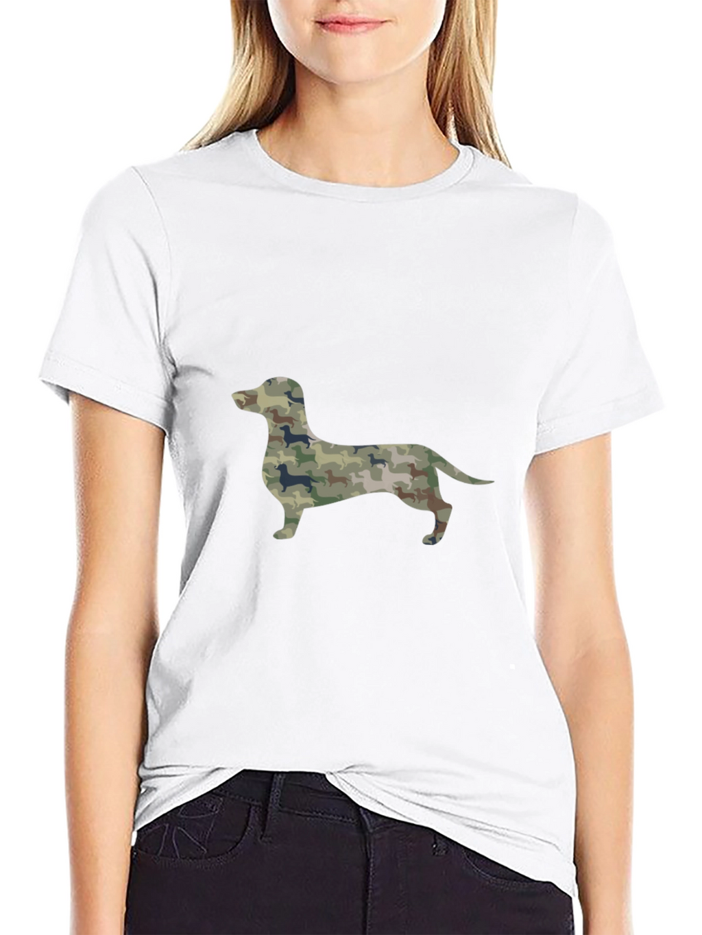Dachshund Camo Print Mens T-Shirt
