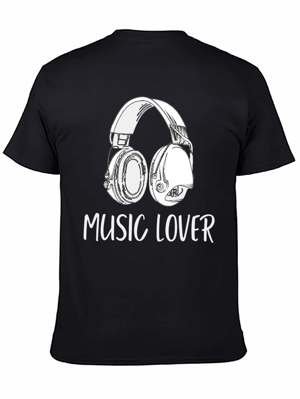 Music Lover Graphic Tee - Black Cotton Blend