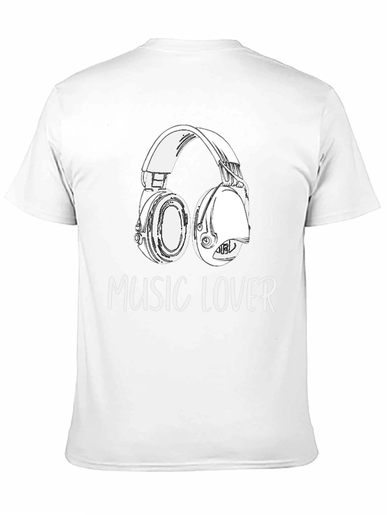 Music Lover Graphic Tee - Black Cotton Blend