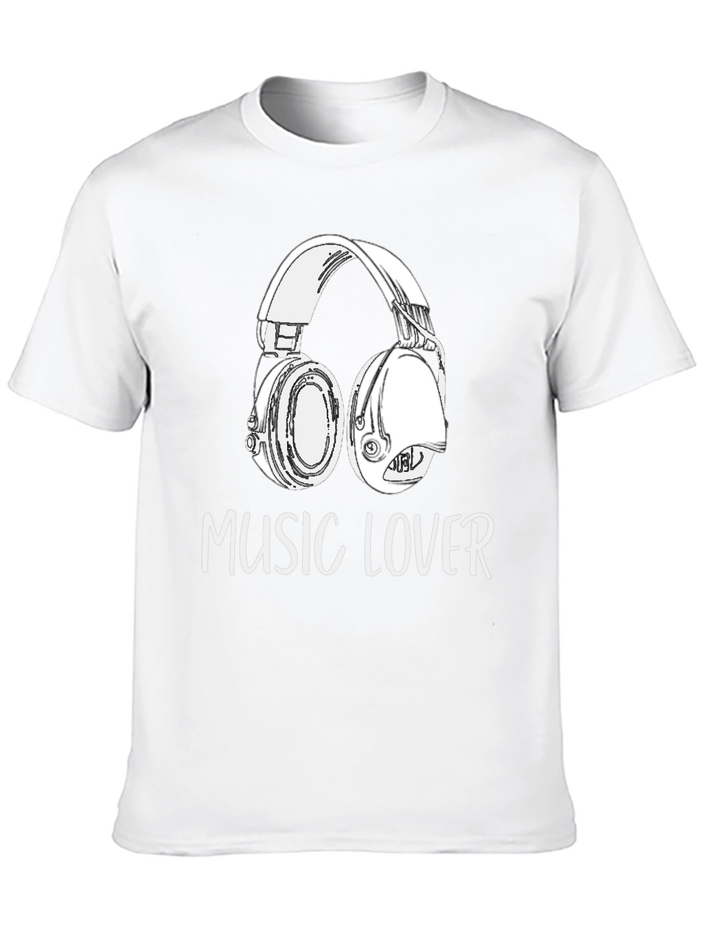 Music Lover Graphic Tee - Black Cotton Blend