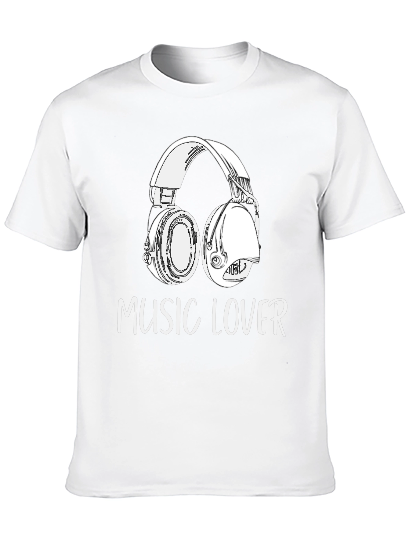 Music Lover Graphic Tee - Black Cotton Blend