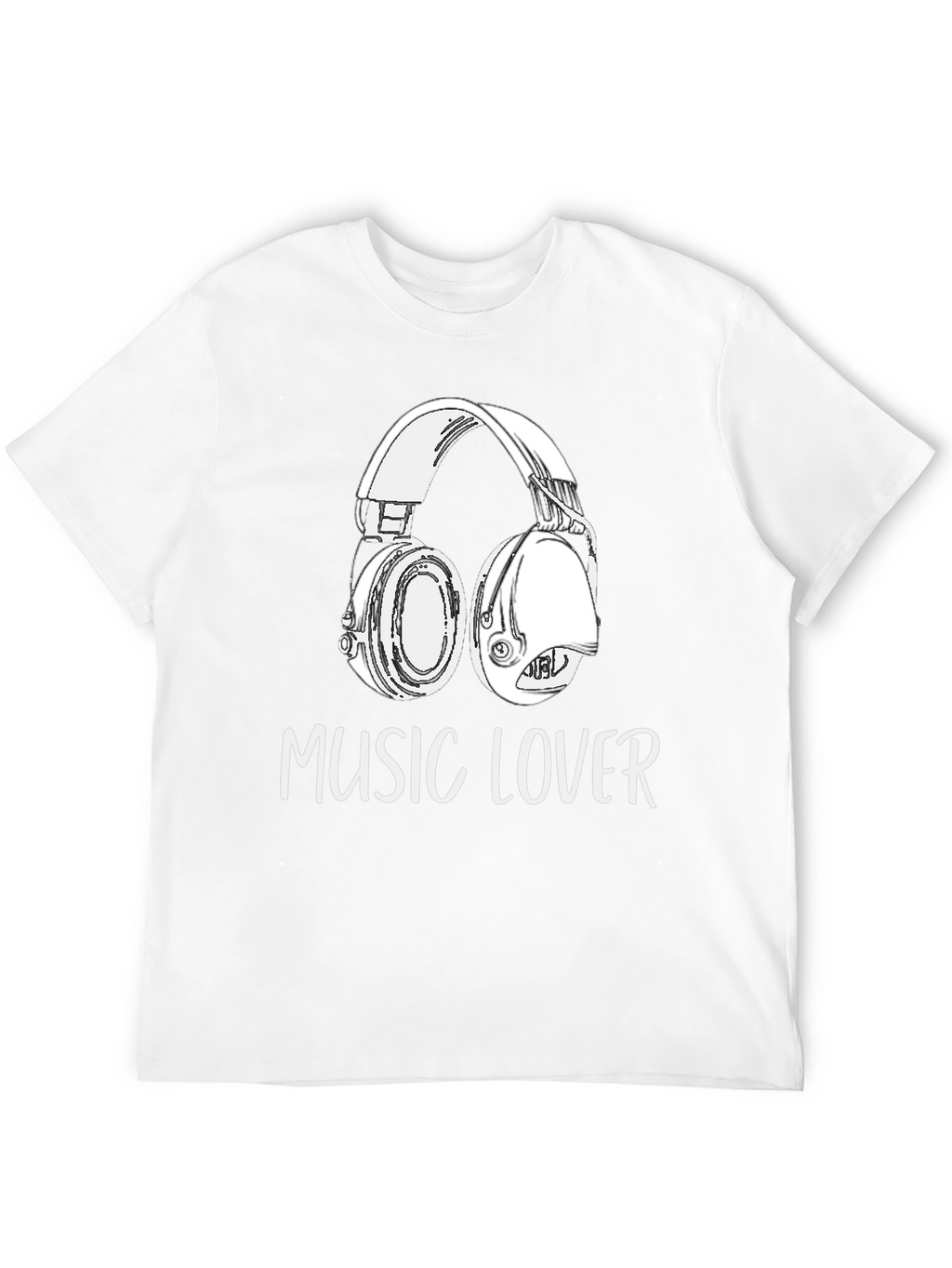 Music Lover Graphic Tee - Black Cotton Blend