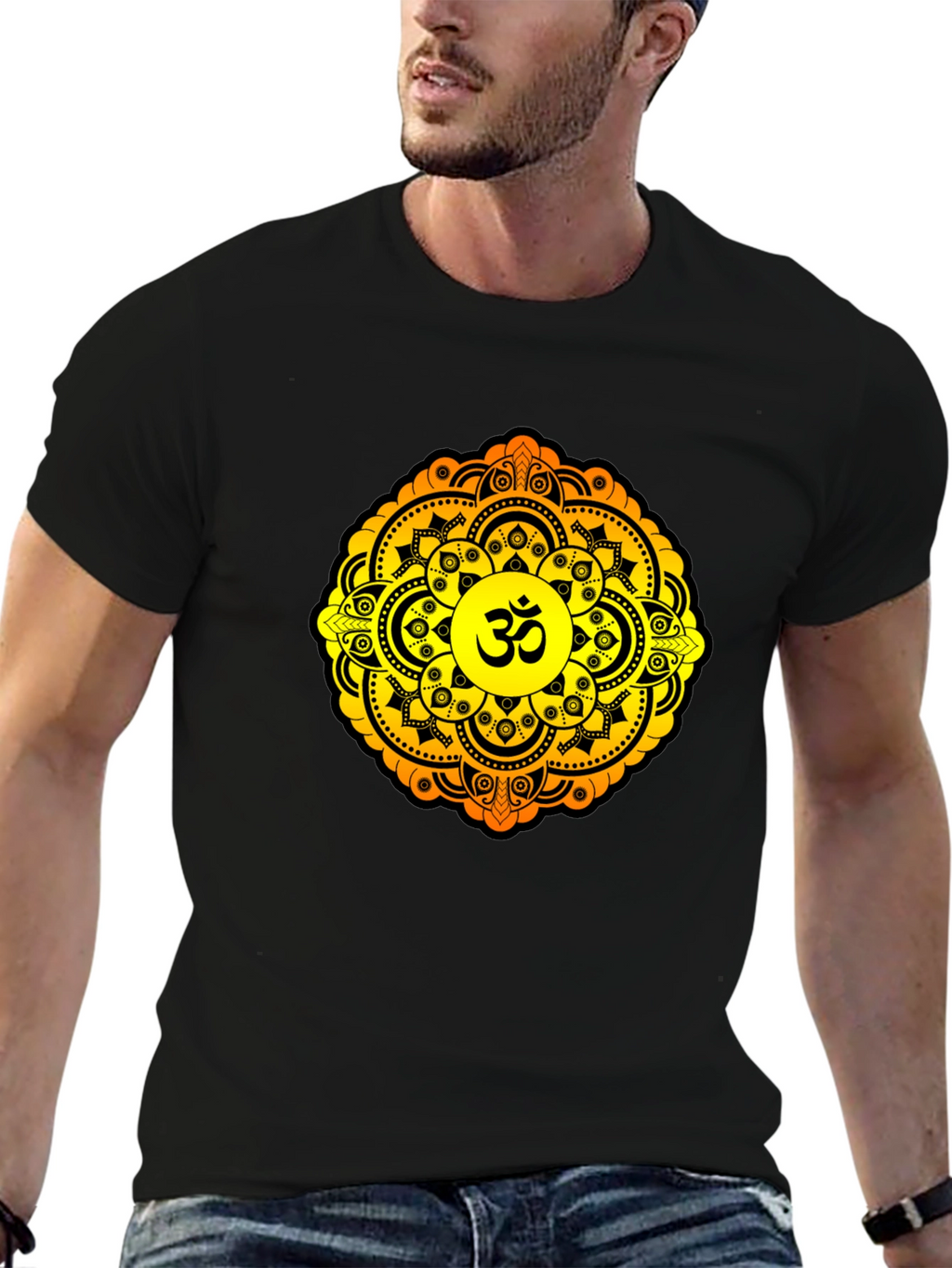 Om Mandala Graphic T-Shirt - Black