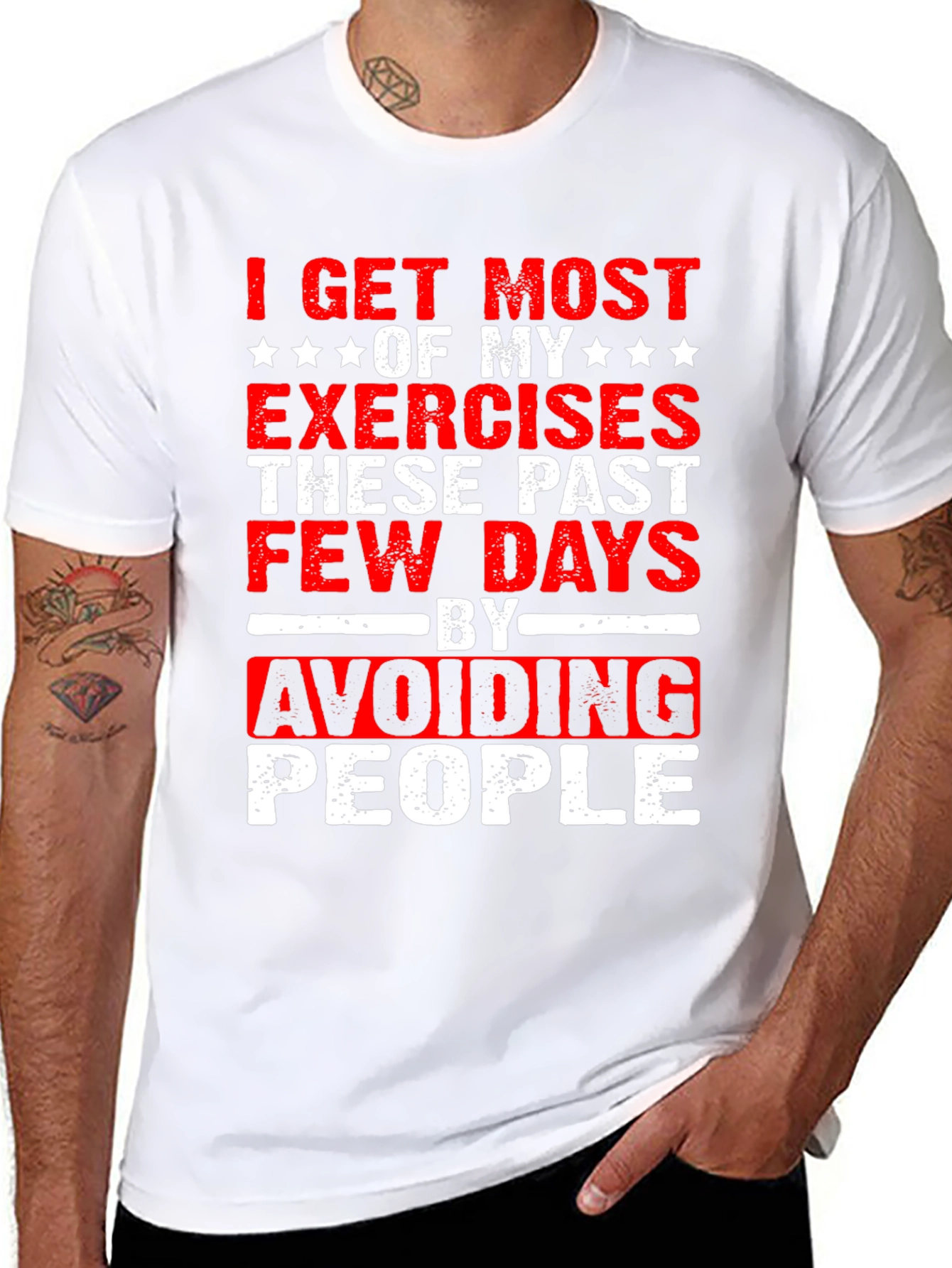 Funny Exercise Avoid People Graphic T-Shirt